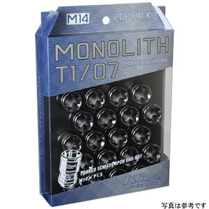 �yUSA�݌ɂ���z Project Kics 14 x 1.5 Glorious �u���b�N T1/07 Monolith Lug Nuts - 20 Pcs pjkWMN04GK HD�X