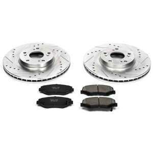 �yUSA�݌ɂ���z Power Stop 13�N-15�N Acura ILX �t�����g Z23 Evolution Sport �u���[�L �L�b�g psbK3055 HD�X