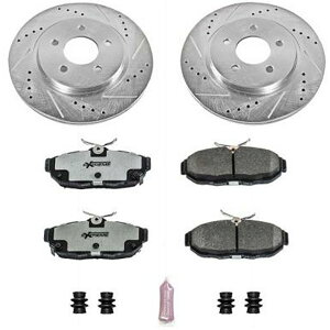 �yUSA�݌ɂ���z Power Stop 11�N-14�N �t�H�[�h Mustang ���� Z26 Street Warrior �u���[�L �L�b�g psbK4749-26 HD�X