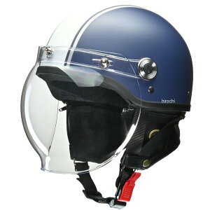 【New】【メーカー在庫あり】 リード工業 ハーフヘルメット クロス バブルシールド付き マットネイビー×白 フリーサイズ(57cm-60cm) CR-760 HD店