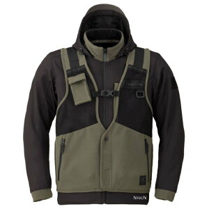 RSタイチ RSTaichi 2025年春夏モデル オーバーラップ メッシュパーカ 黒/カーキ XLサイズ RSJ347 HD店