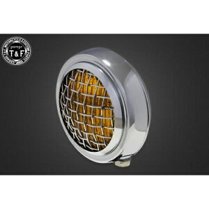 ガレージT&F 4.5in グリルヘッドライト(メッキ)イエローレンズ+ステーB イントルーダー400クラシック 4024072 HD店
