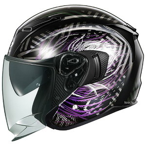 【メーカー在庫あり】 オージーケーカブト OGK KABUTO オープンフェイスヘルメット EXCEED-2 PLUME ブラックパープル Lサイズ 4966094638160 HD店