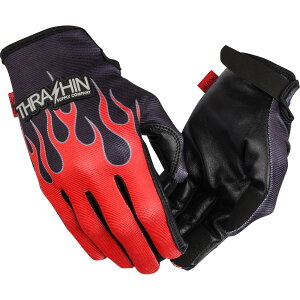 �yUSA�݌ɂ���z THRASHIN SUPPLY CO. �O���[�u FLAME STEALTH LEATHER PALM RED MEDIUM 3301-5367 HD�X
