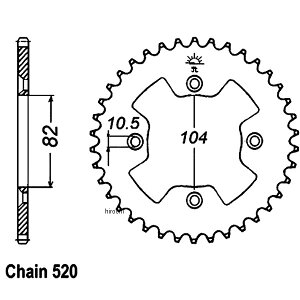 �yUSA�݌ɂ���z JT �`�F�[�� JT Chains �X�v���P�b�g ���A 40T/520 86�N ATC350X �X�`�[�� JTR1352-40 HD�X