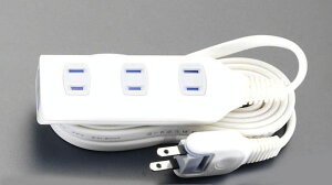 �y���[�J�[�݌ɂ���z �G�X�R ESCO AC125V/15Ax 5m �^�b�v(4��/��) EA815GL-82AA HD�X