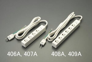 �y���[�J�[�݌ɂ���z �G�X�R ESCO AC125V/15Ax 2m �^�b�v(6���E�����~�߁E���T�[�W) EA815GL-408A HD�X