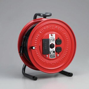 �y���[�J�[�݌ɂ���z �G�X�R ESCO AC125V�^15A�^30m �R�[�h���[���iUSB�|�[�g4���j EA815BV-1 HD�X