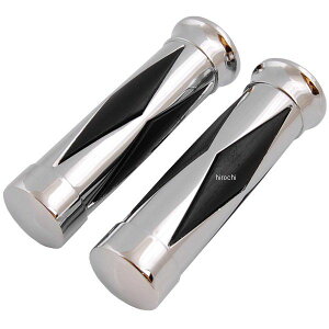 【メーカー在庫あり】 キジマ アルミ カバーグリップ ダイヤカットタイプ L154mm D39mm メッキ/黒 インチハンドル用 ドラッグスター STEED ハーレー 201-641 HD店