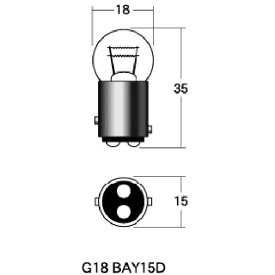 【メーカー在庫あり】 M&H マツシマ ノーマルバルブ 12V18/5W 小型ランプ改造用 ウインカー/ポジション球 (クリア) 1箱 (10個入り) B-5404 HD店