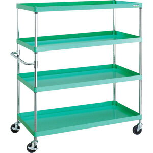 【メーカー在庫あり】 PEW15124YG ツールワゴン フェニックスワゴン 省音 1200X600XH1500 4段 ヤンググリーン PEW-15124-YG HD店