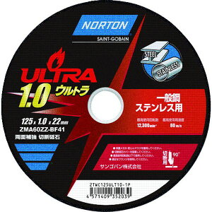 �y���[�J�[�݌ɂ���z �T���S�o��(��) NORTON �ؒf�u�� �E���g�� 125mm×1.0mm 10������ 2TWC125ULT101P HD�X