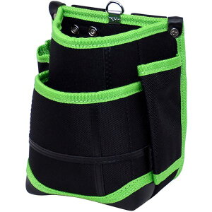 【メーカー在庫あり】 TK02KG (株)基陽 KH 武尊魂 2段 腰袋 黒/緑 TK02K-G HD店