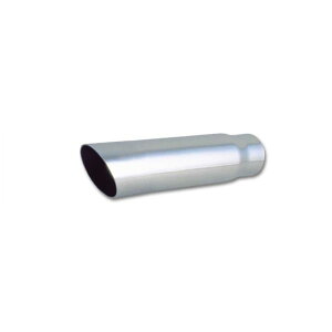 �yUSA�݌ɂ���z Vibrant 3.5in Round SS Truck/SUV �G�L�]�[�X�g�`�b�v (�V���O�� Wall Angle Cut) - 3in �C�����b�g 11in long vib1561 HD�X