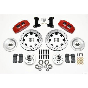 �yUSA�݌ɂ���z Wilwood Dynapro 6 �t�����g Hub Kit 12.19in Drilled Red 74-80 Pinto/Mustang II Disc Spindle only wil140-10742-DR HD�X