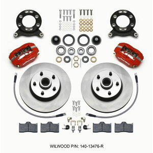 yUSA݌ɂz Wilwood Forged Dynalite-M tg Kit 11.30in 1 PC Rotor&Hub Red 1965-1969 Mustang Disc & Drum Spindle wil140-13476-R HDX
