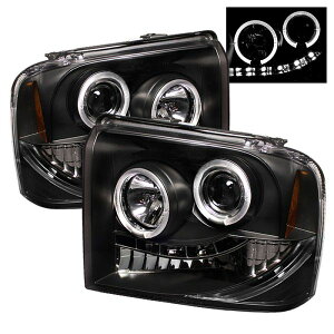�yUSA�݌ɂ���z Spyder Ford F250/350/450 Super Duty 05�N-07�N �v���W�F�N�^�[ �w�b�h���C�g LED Halo- LED �u���b�N PRO-YD-FS05-HL-BK spy5010544 HD�X