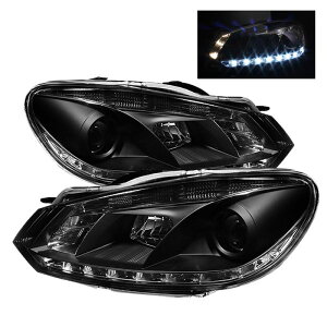 yUSA݌ɂz Spyder VW Golf/GTI 10N-13N vWFN^[ wbhCg Halogen Model- DRL ubN PRO-YD-VG10-DRL-BK spy5012111 HDX
