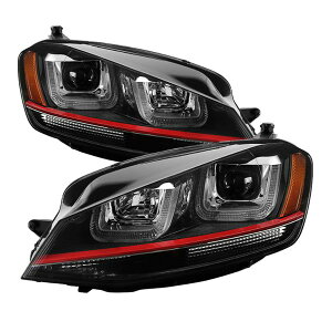 yUSA݌ɂz Spyder VW Golf VII 14N-16N vWFN^[ wbhCg DRL LED bh Stripe ubN PRO-YD-VG15-RED-DRL-BK spy5080592 HDX