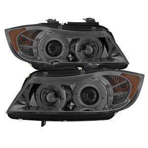 �yUSA�݌ɂ���z Spyder BMW E90 3-Series 06�N-08�N (4 dr) Proj LED Halo �A���o�[ ���t���N�^�[ Rplc Bulb �X���[�N PRO-YD-BMWE9005-AM-S spy5009029 HD�X