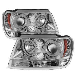 �yUSA�݌ɂ���z Spyder Jeep Grand Cherokee 99�N-04�N �v���W�F�N�^�[ �w�b�h���C�g LED Halo LED �N���[�� - PRO-YD-JGC99-HL-C spy5011152 HD�X