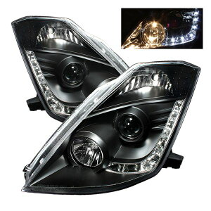 �yUSA�݌ɂ���z Spyder ���Y 350Z 03�N-05�N �v���W�F�N�^�[ �w�b�h���C�g Halogen Model Only - DRL �u���b�N PRO-YD-N350Z02-DRL-BK spy5064738 HD�X