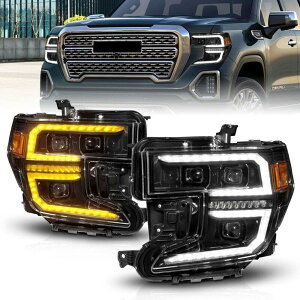 �yUSA�݌ɂ���z ANZO 19-21 GMC Sierra 1500 LED Projector Headlight w/Switchback+Sequential - Black anz111600 JP�X
