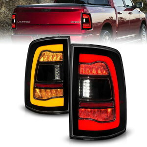 �yUSA�݌ɂ���z ANZO 09-18 Dodge Ram 1500 Sequential LED Taillights Smoke Black w/Switchback Amber Signal anz311472 JP�X
