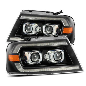 �yUSA�݌ɂ���z AlphaRex 04-08 Ford F150 PRO-Series Projector Headlights Alpha-Black w/ Sequential Signal and DRL arx880134 JP�X