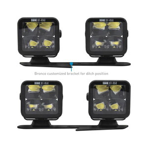 �yUSA�݌ɂ���z Borne Off-Road 21+ Bronco Light Pods 4pc Ditch 3x3 Spot Upfit brnBNLT-BR-21-DT4SU JP�X