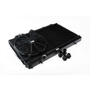 �yUSA�݌ɂ���z CSF 96-07 Mitsubishi Evo 4/5/6/7/8/9 Full-Slim Radiator w/12in Fan & Shroud/-16AN - Black csf7075B JP�X
