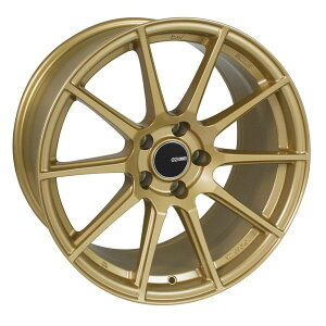 �yUSA�݌ɂ���z Enkei TS10 18x8 45mm Offset 5x100 Bolt Pattern 72.6mm Bore Dia Gold Wheel enk499-880-8045GG JP�X