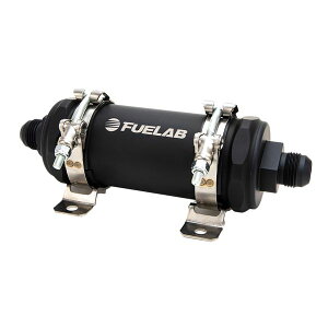 �yUSA�݌ɂ���z Fuelab PRO Series In-Line Fuel Filter (10gpm) -12AN In/-12AN Out 100 Micron Stainless - Matte Black flb86824 JP�X