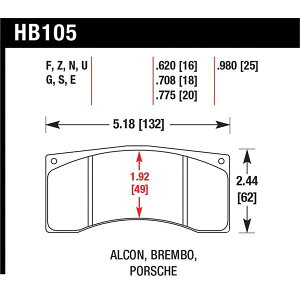 �yUSA�݌ɂ���z Hawk Alcon/Brembo/Porsche DTC-70 Rear Race Brake Pads hawkHB105U.980 JP�X