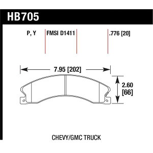 �yUSA�݌ɂ���z Hawk Chevy/GMC Express/Silverado/Savana/Sierra 15/25/35/4500 Super Duty Rear Street Brake Pads hawkHB705P.776 JP�X