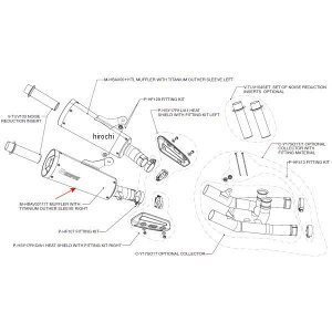 アクラポビッチ AKRAPOVIC リペアサイレンサー BAV-TYPE E1仕様 右側 09年 V-MAX チタン M-HBAV00111T JP店