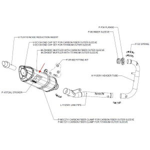 AN|rb` AKRAPOVIC yATCT[ Z-TYPE 08N-10N YZF-R125 J[{ M-Z04302C JPX