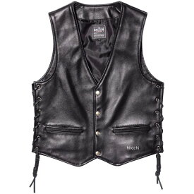 カドヤ KADOYA 秋冬モデル BUTTON DOWN VEST レザーベスト 黒 Lサイズ 0522 JP店