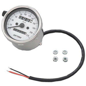 【メーカー在庫あり】 デイトナ 機械式スピードメーター φ60 LED照明 220km シルバー/白 汎用 15636 JP店