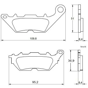 �A�R�T�b�g ACCOSSATO �u���[�L�p�b�h �I�[�K�j�b�N 14�N YZF R15 403-AGPA170-OR JP�X