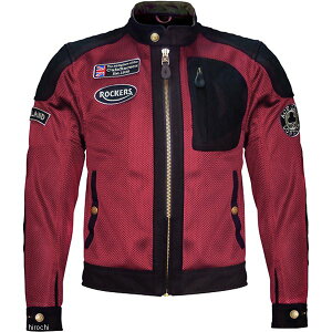 【メーカー在庫あり】 エースカフェロンドン ACE CAFE LONDON 春夏モデル パデッドメッシュジャケット バーガンディ XLサイズ SS2302MJ-BD/XL JP店