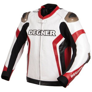 【メーカー在庫あり】 デグナー DEGNER レザーレーシングジャケット 白/赤 XLサイズ 22WJ-6 JP店
