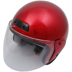 【メーカー在庫あり】 NBS バイクパーツセンター ジェットヘルメット 赤 フリーサイズ(57-60cm未満) 7204 JP店