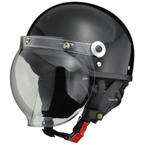 【メーカー在庫あり】 CR-760 リード工業 ハーフヘルメット クロス バブルシールド付き 黒 フリーサイズ (57cm-60cm) CR-760-BK JP店
