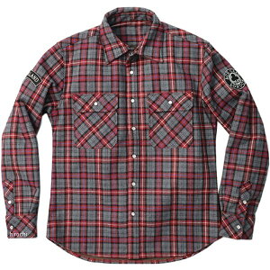 【メーカー在庫あり】 AS2301WS エースカフェロンドン ACE CAFE LONDON 2024年秋冬モデル ウインドブロックウォームシャツ グレー/赤 Mサイズ AS2301WSGYRD M JP店