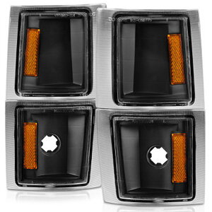 �yUSA�݌ɂ���z ANZO 1994-1998 �V�{���[ Blazer Corner Lights �u���b�N Housing Clear Lens w/ Amber Reflector anz521042 JP�X