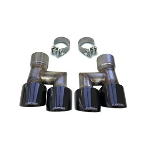 �yUSA�݌ɂ���z Corsa 18�N-19�N �t�H�[�h Mustang Eco 2.3L Twin 4in �u���b�N PVD Pro-Series Tip �L�b�g (Clamps Included) cor21038BLK JP�X
