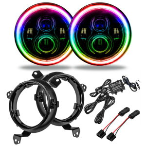 �yUSA�݌ɂ���z Oracle �W�[�v �����O���[ JL/Gladiator JT 7in. High Powered LED �w�b�h���C�g (2��) - Dynamic SEE WARRANTY orl5769J-332 JP�X