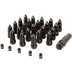�yUSA�݌ɂ���z Rugged Ridge Bullet Lug Nut and �o���u Stem Cap �L�b�g �u���b�N 1/2-20 rug16715.27 JP�X