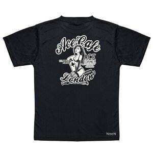 【メーカー在庫あり】 エースカフェロンドン ACE CAFE LONDON 2025年春夏モデル DRY Tシャツ ピンナップガール 黒 Lサイズ AA014DT JP店